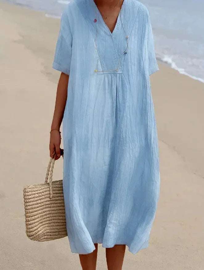 JADE | TEXTURED MAXI DRESS WITH LOOSE FIT