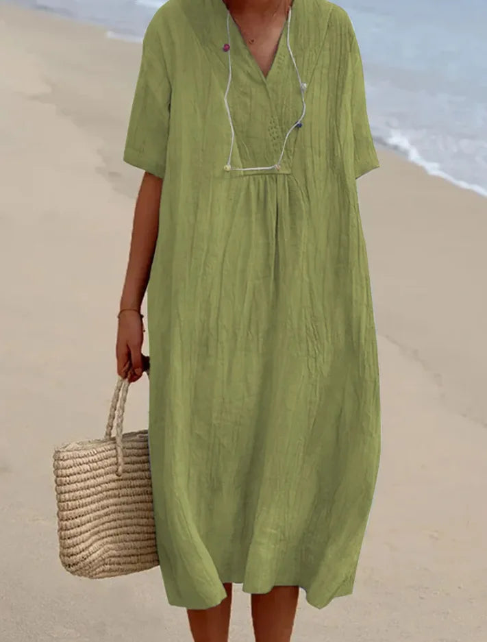 JADE | TEXTURED MAXI DRESS WITH LOOSE FIT