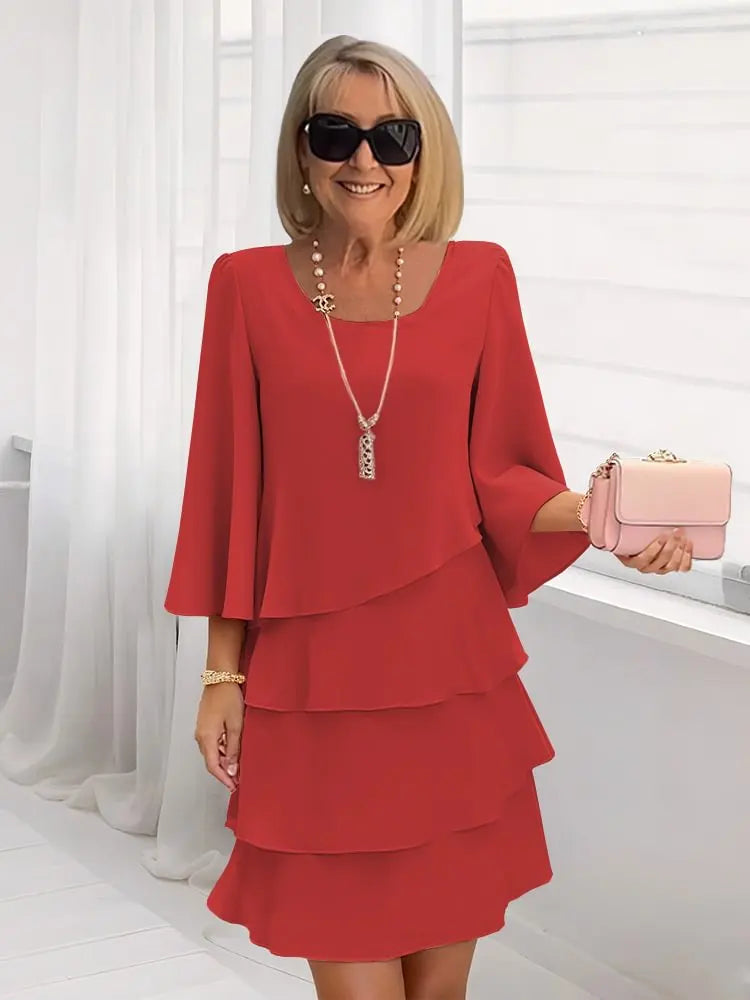 CATHERINE | ELEGANT RUFFLED DRESS