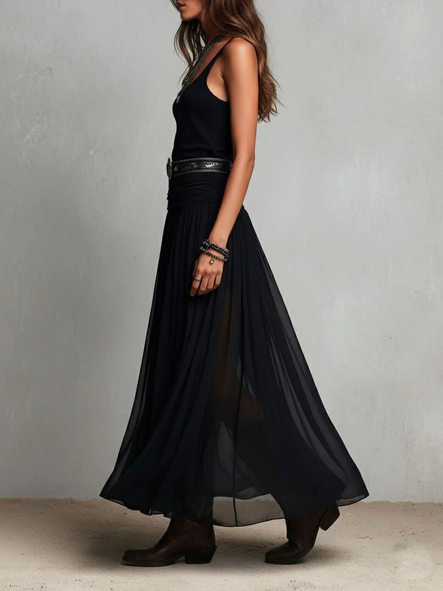 HOLLY | BLACK TOP & TULLE MAXI SKIRT