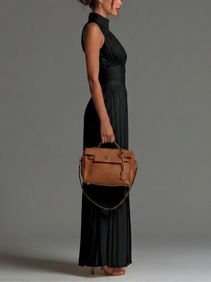 LUCY | BLACK SLEEVELESS V-NECK JUMPSUIT