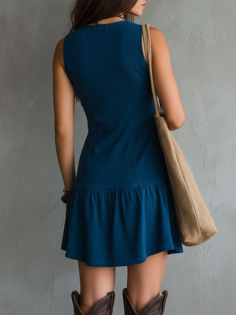 CELIA | SLEEVELESS V-NECK MINI DRESS