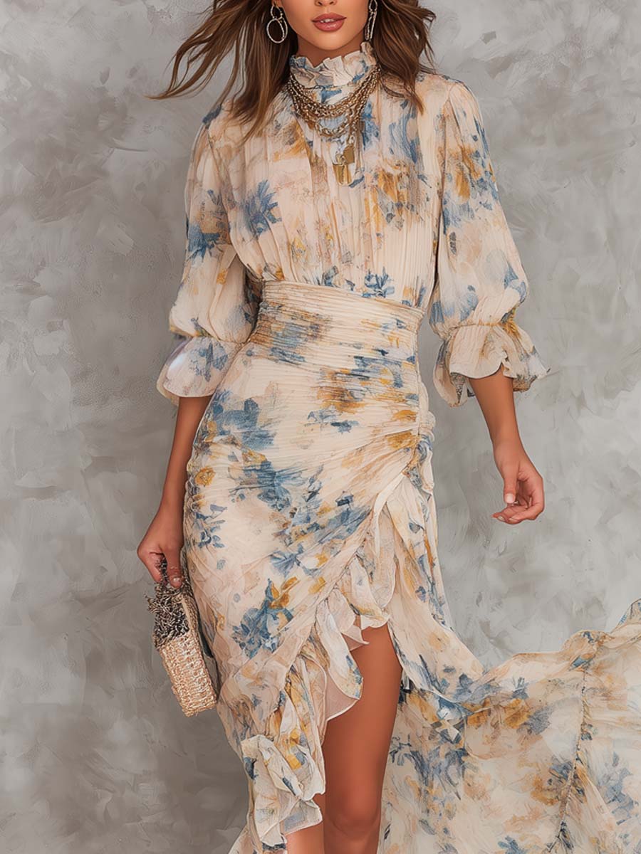 MAYA | FLORAL CHIFFON MAXI DRESS