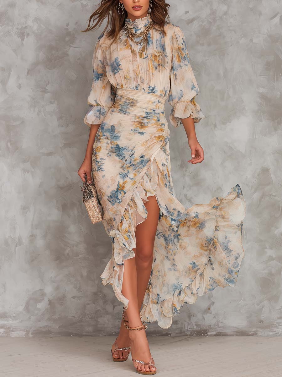 MAYA | FLORAL CHIFFON MAXI DRESS