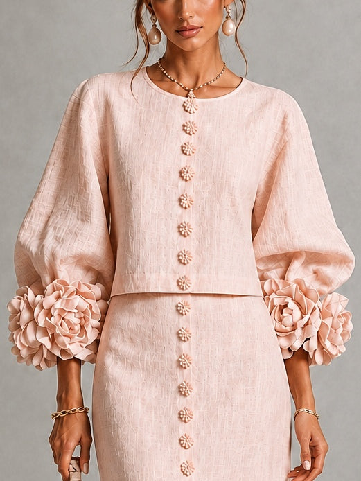 ALICIA | CROPPED BLOUSE & MIDI SKIRT SET