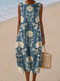 ALEXIA | VINTAGE FLORAL MIDI DRESS