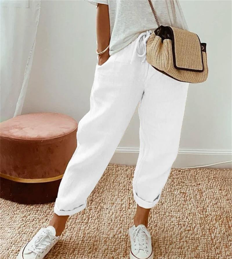 HINE | COTTON LINEN RELAXED TROUSERS