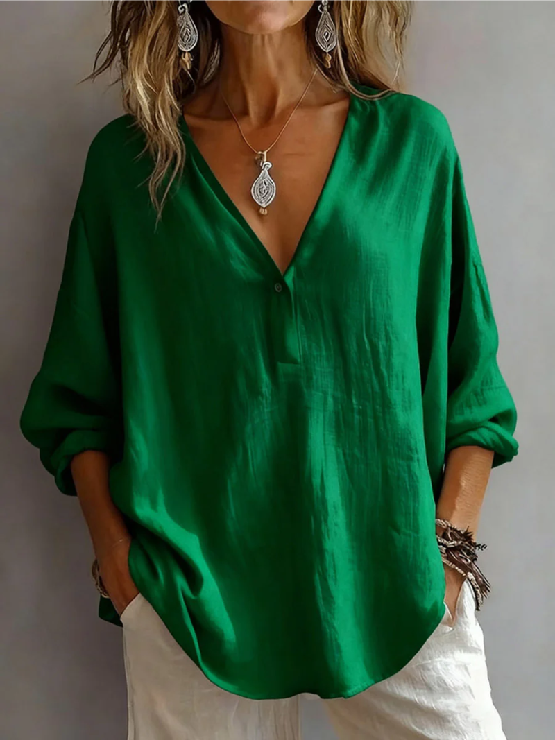 SANDRA | LONG SLEEVE V-NECK BLOUSE