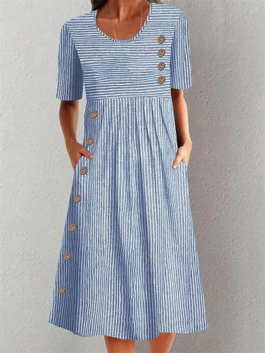 ZANELE | SUMMER MAXI DRESS WITH CLEAR STRIPES