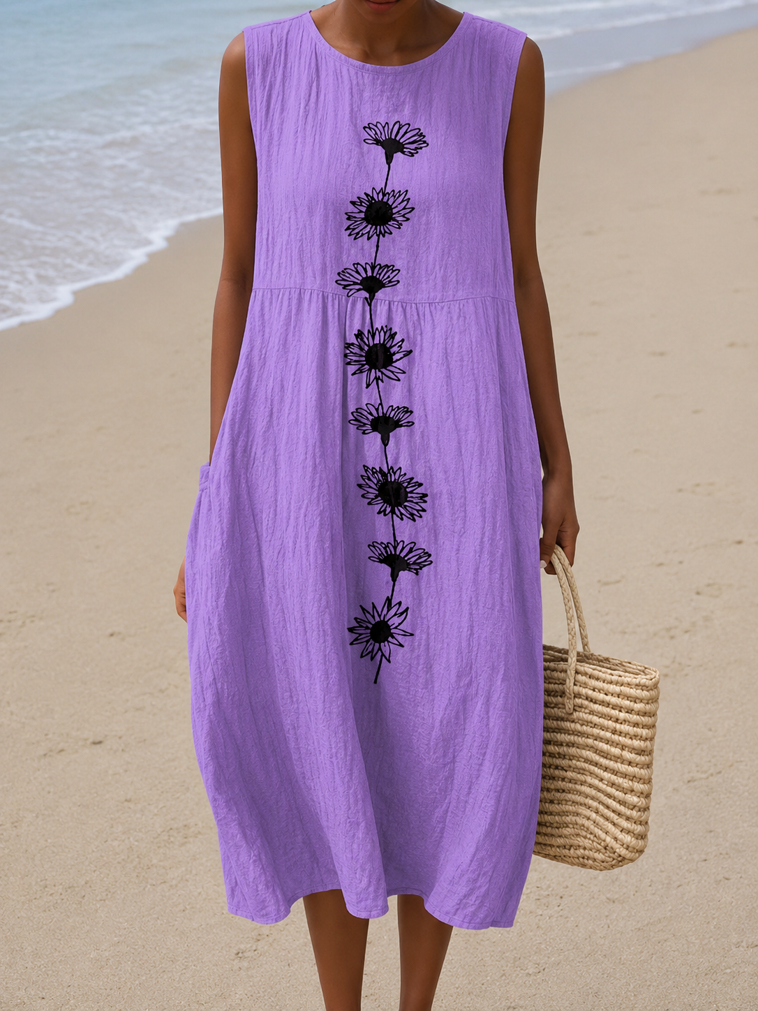 CORDELIA | VIOLET DAISY MIDI DRESS