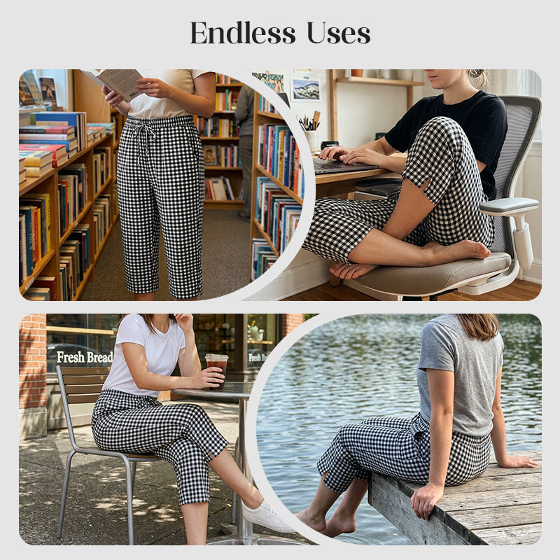 ROSIE | GINGHAM CAPRI TROUSERS