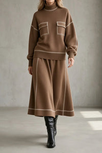 MARLI | SWEATER AND SKIRT SET WITH ROLL NECK