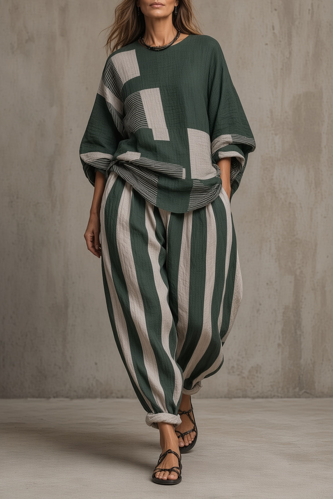 CARLA | PATCHWORK BLOUSE AND TROUSERS SET