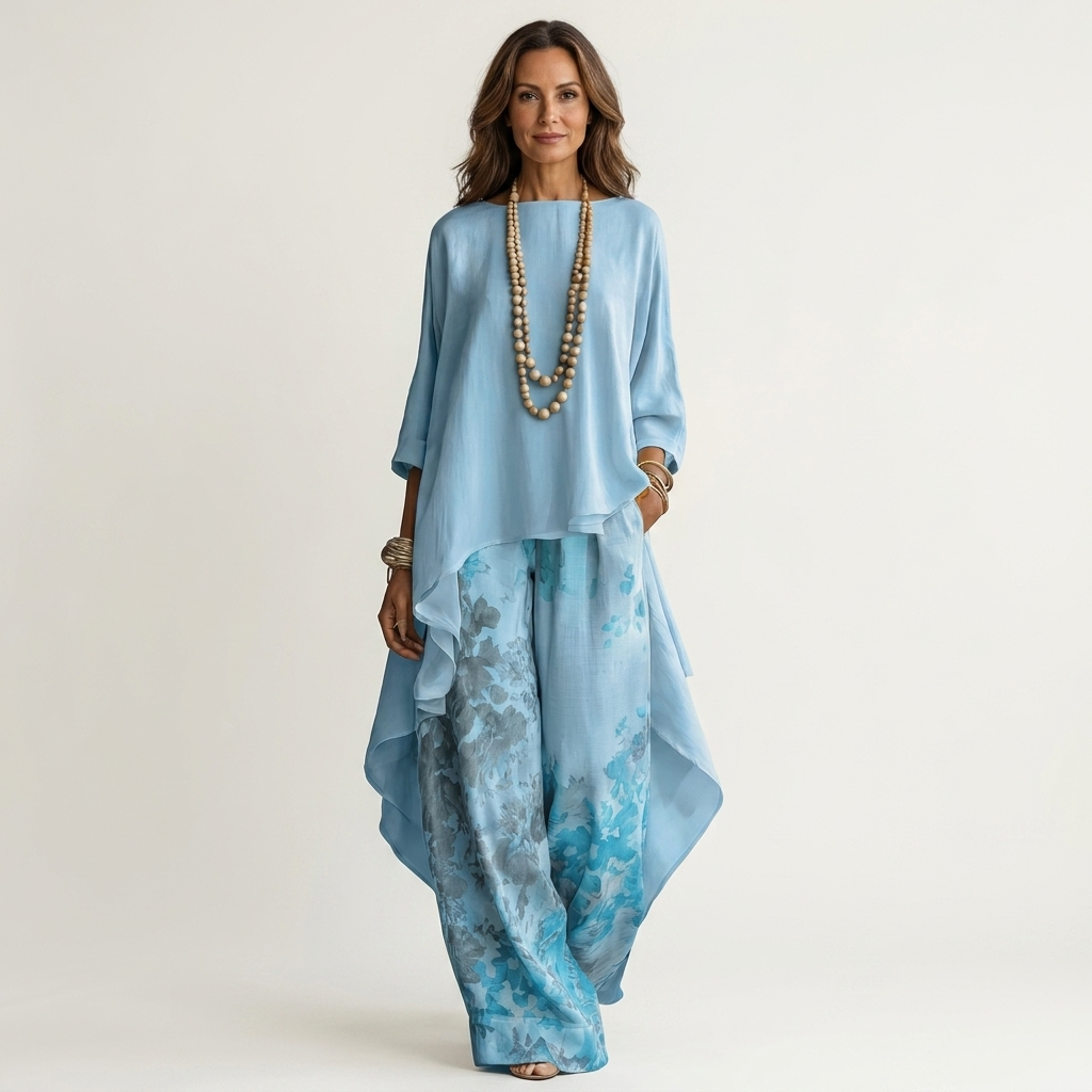 CARIOLA | ASYMMETRICAL COTTON-SILK SET