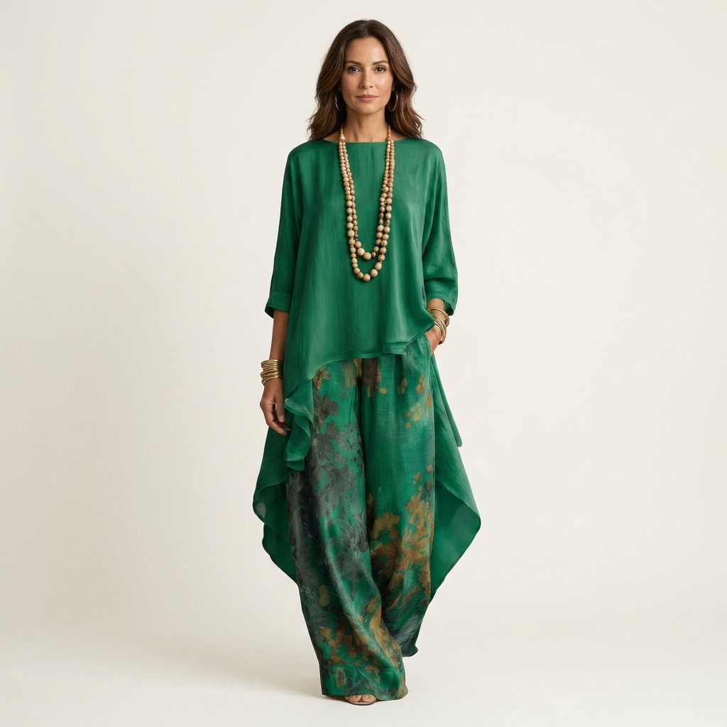 CARIOLA | ASYMMETRICAL COTTON-SILK SET