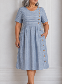 MARIEL | STRIPED BUTTON DRESS