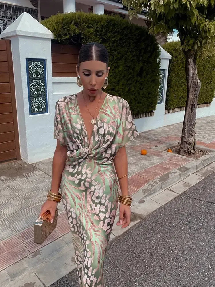 HIGINIA | COPPER PRINT MIDI DRESS