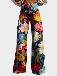 LÉNA | FLORAL WIDE LEG JEANS
