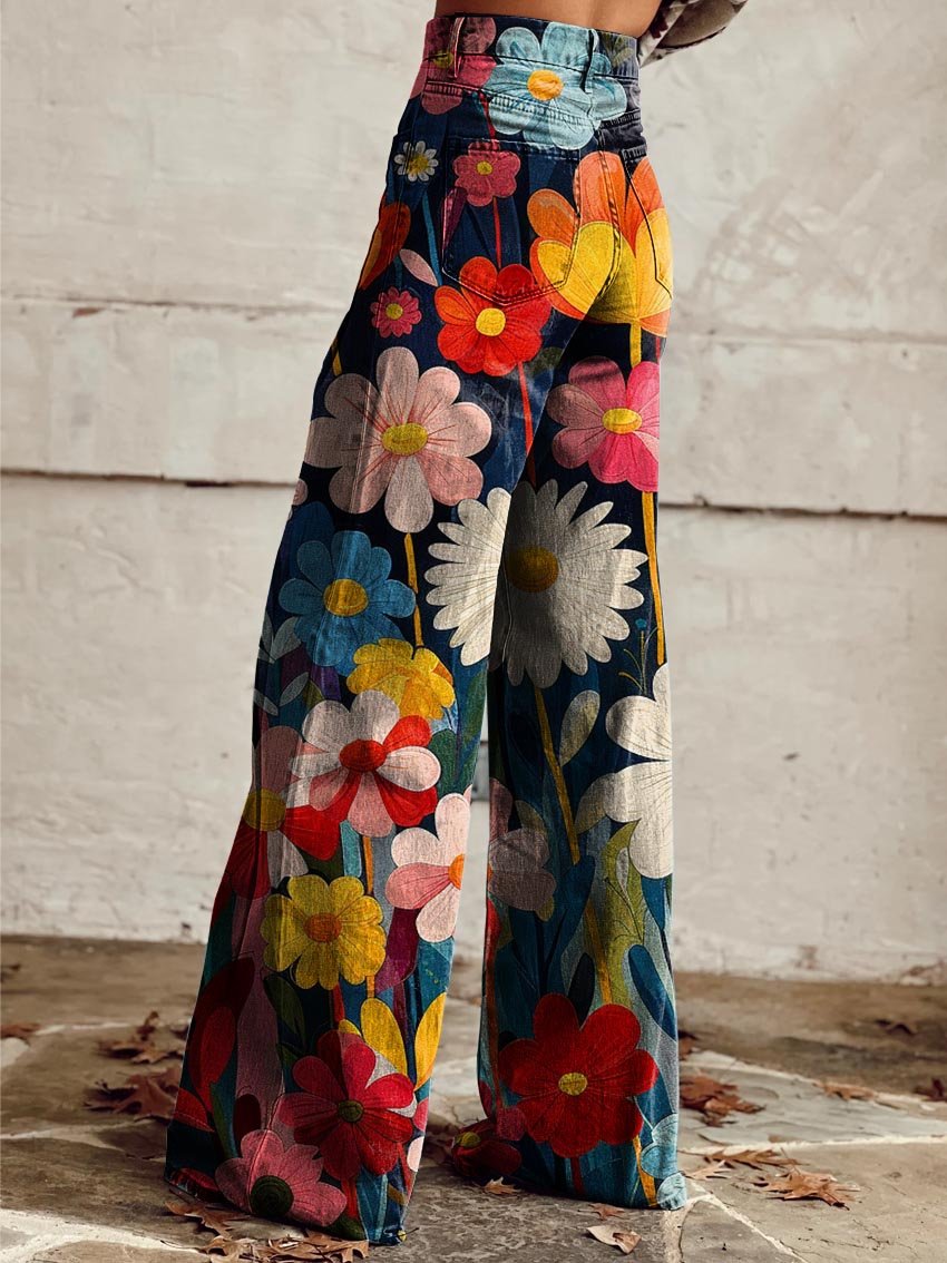 LÉNA | FLORAL WIDE LEG JEANS