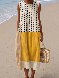 CELESTINE | POLKA DOT COLOUR-BLOCK DRESS