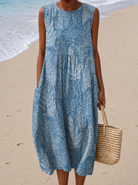 ASTRID | CHAMBRAY BLOSSOM MIDI DRESS