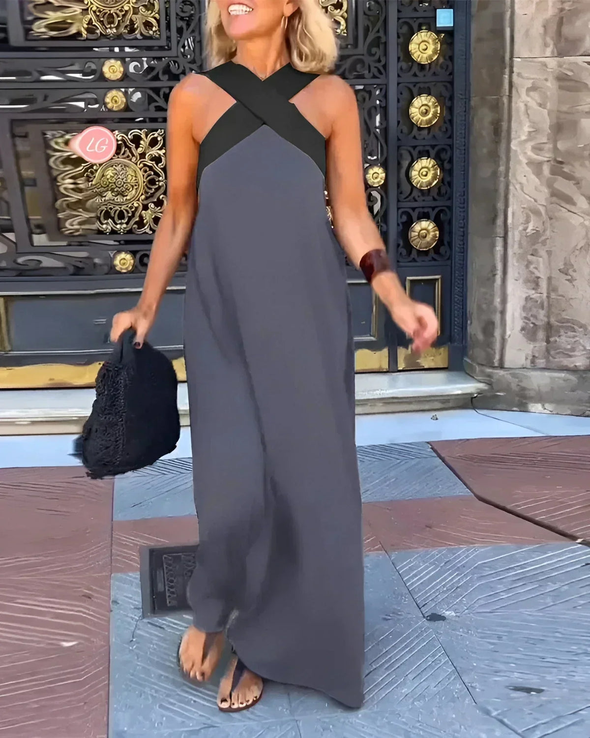 AMY | CROSS-OVER MAXI DRESS