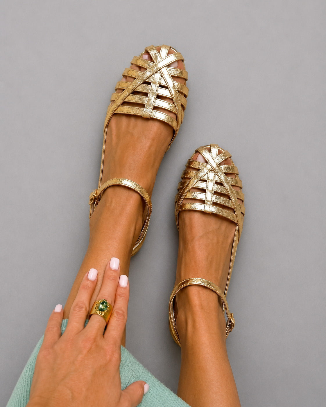 WREN | CAGE DESIGN CLOSED TOE SANDALS