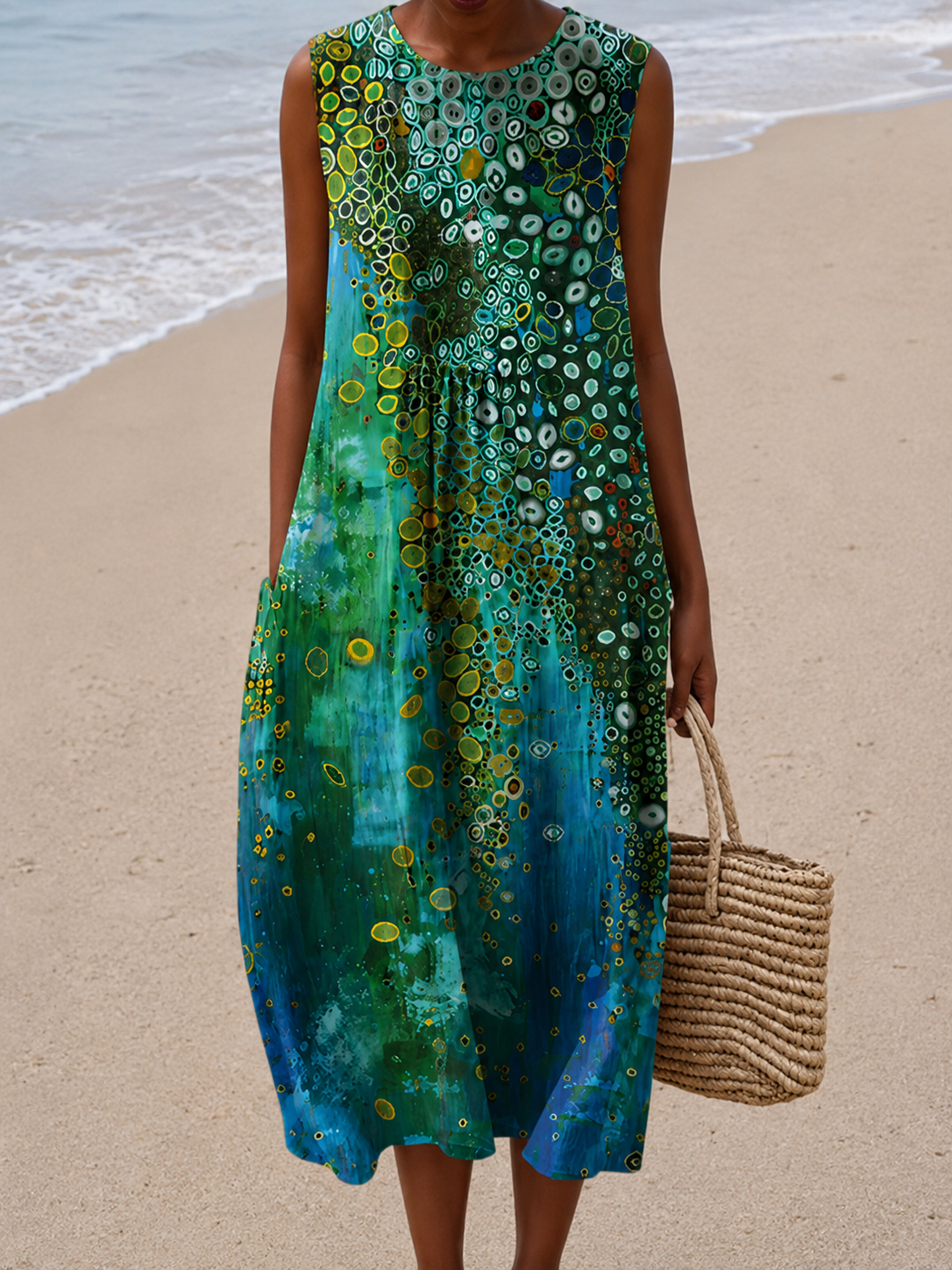 ALESSIA | ABSTRACT SWIRL MIDI DRESS